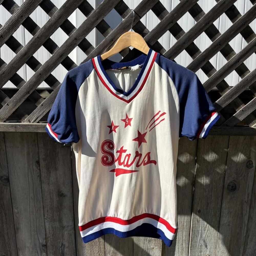 A true vintage 70s/80s nylon baseball jersey